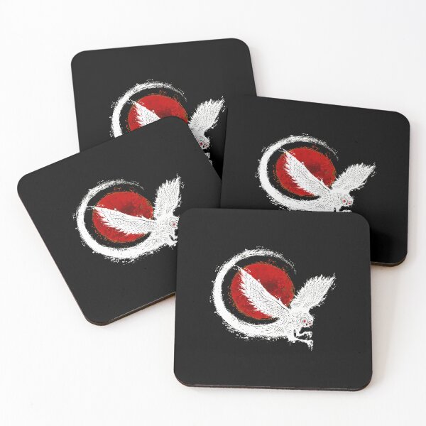 Item preview, White Owl Red Moon Ink Wash designed and sold by lasopent.