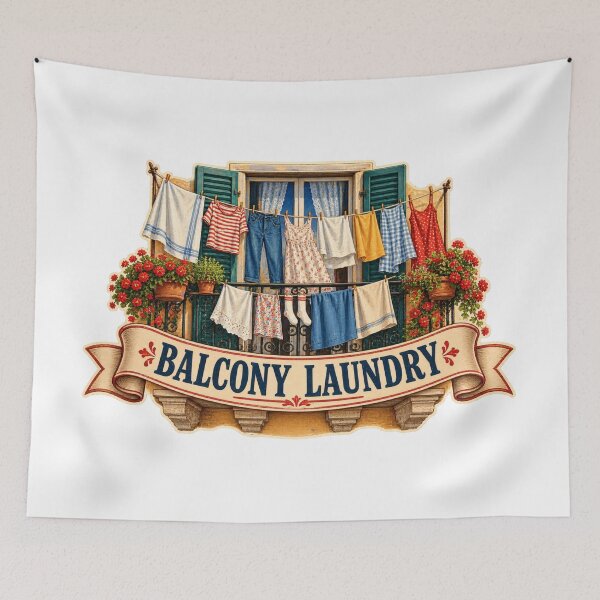 Item preview, Balcony Laundry Postcard Balkan Household Humor designed and sold by OfficialBalkan.