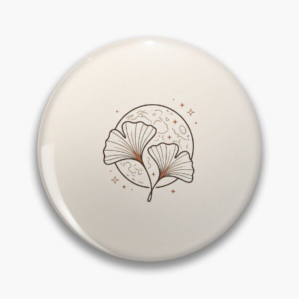 Item preview, Ginkgo Leaves and Celestial Moon - Minimalist Monoline Sticker designed and sold by MissoStudio.