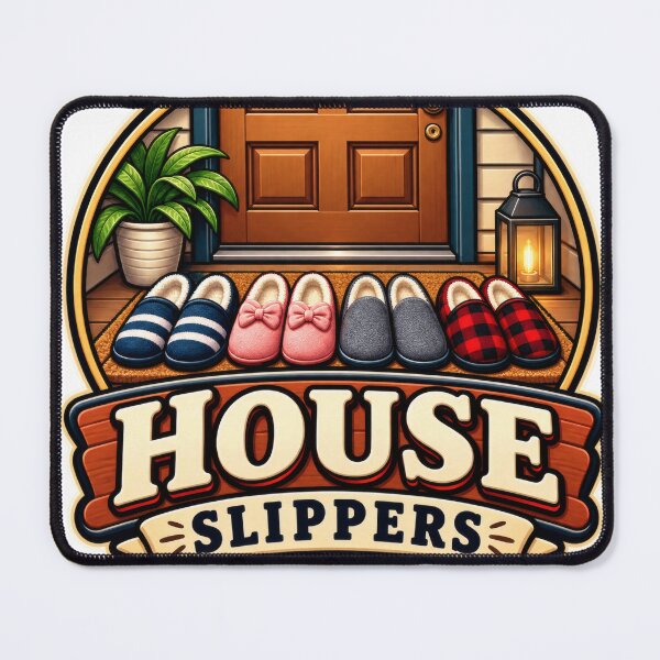 Item preview, House Slippers Retro Balkan Household Humor designed and sold by OfficialBalkan.