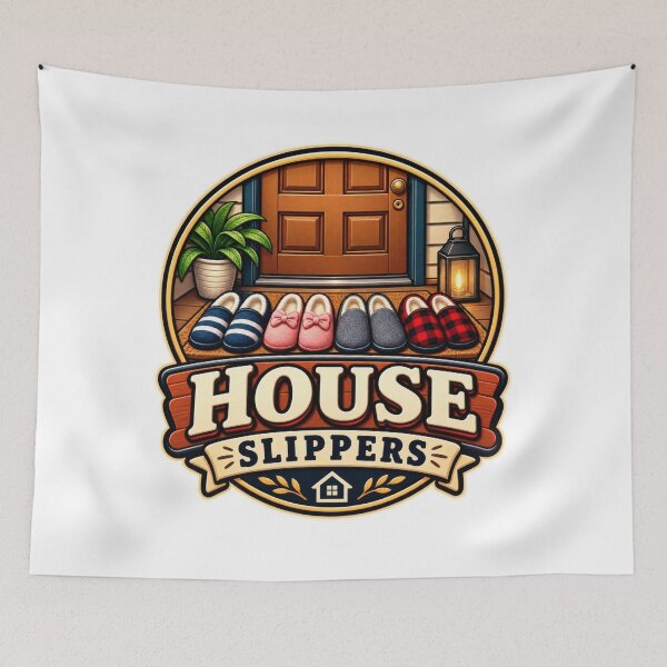 Item preview, House Slippers Retro Balkan Household Humor designed and sold by OfficialBalkan.