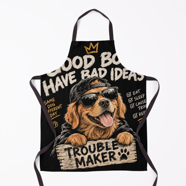 Item preview, Good Boys Have Bad Ideas - Troublemaker Golden Retriever Streetwear designed and sold by GenZFashion000.