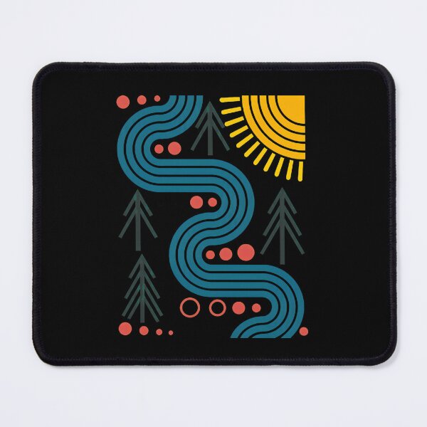 Item preview, Winding River Nature Landscape Geometric Sun Forest designed and sold by helencacu.