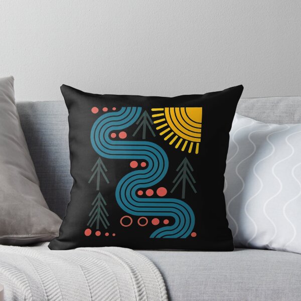 Item preview, Winding River Nature Landscape Geometric Sun Forest designed and sold by helencacu.
