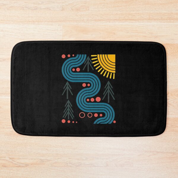 Item preview, Winding River Nature Landscape Geometric Sun Forest designed and sold by helencacu.