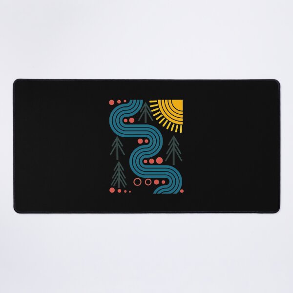 Item preview, Winding River Nature Landscape Geometric Sun Forest designed and sold by helencacu.