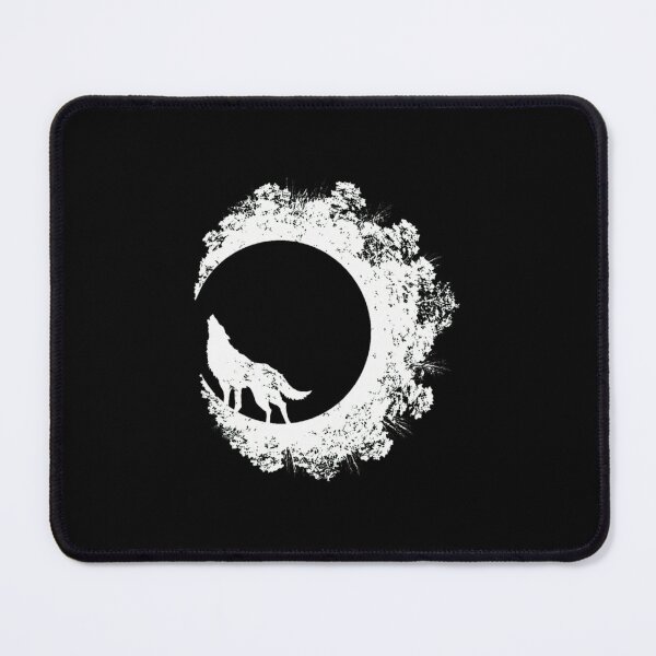 Item preview, Wolf Howling at Snowy Moon Forest Silhouette designed and sold by sotospor.