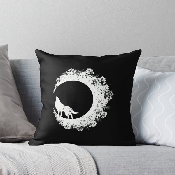 Item preview, Wolf Howling at Snowy Moon Forest Silhouette designed and sold by sotospor.