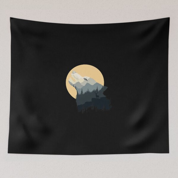 Item preview, Wolf Landscape Moon Silhouette Art designed and sold by lamercarv.