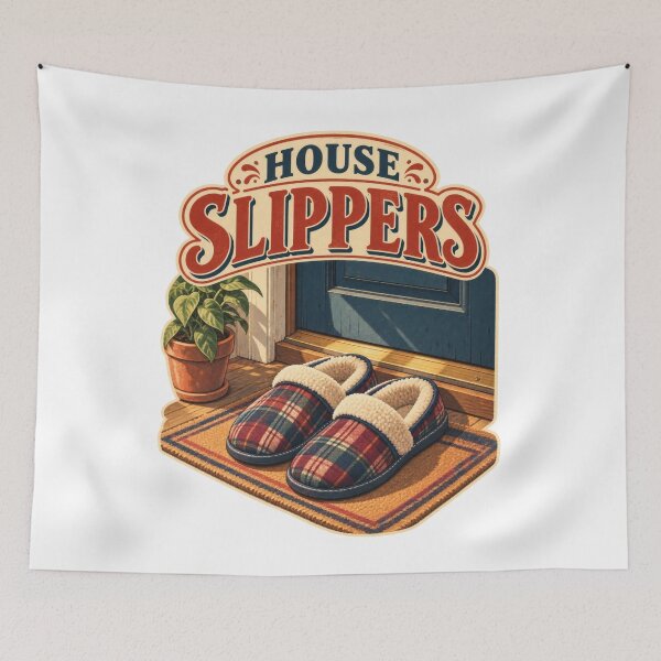 Item preview, House Slippers Vintage Balkan Household Humor designed and sold by OfficialBalkan.