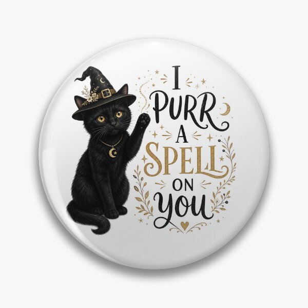 Item preview, I Purr a Spell on You Black Cat Witch designed and sold by Hermits-Loft.