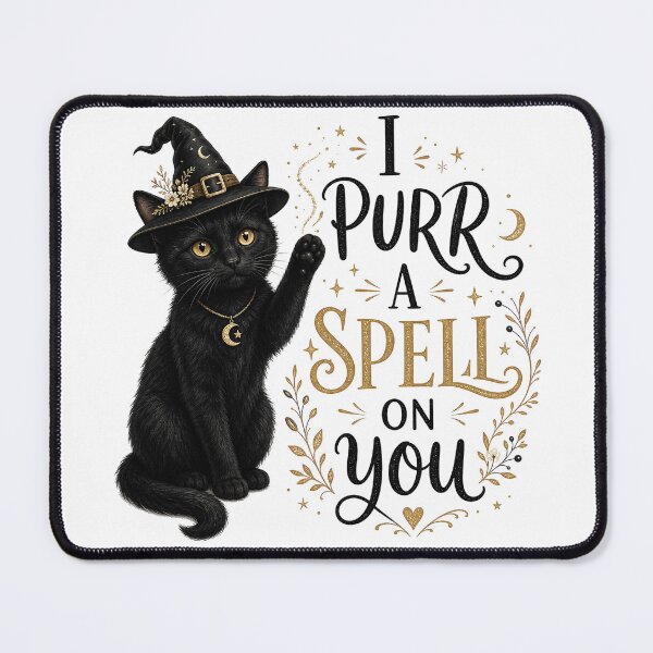 Item preview, I Purr a Spell on You Black Cat Witch designed and sold by Hermits-Loft.