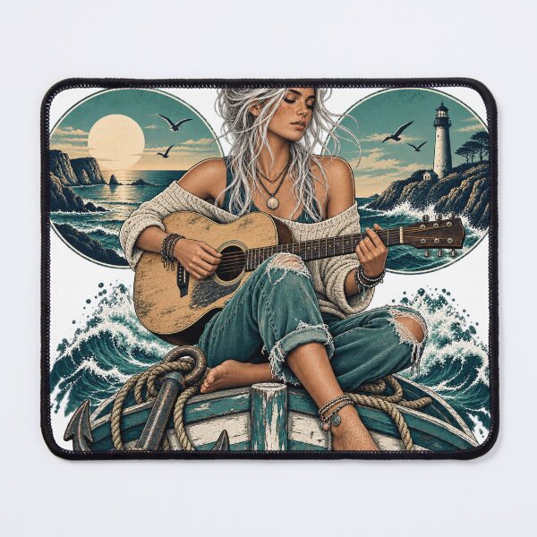 Item preview, Tide Serenade Coastal Guitar Portrait designed and sold by S06PMarketing.