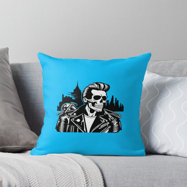 Item preview, Greaser Skeleton (Light Blue)  designed and sold by Crazy Raccoon .