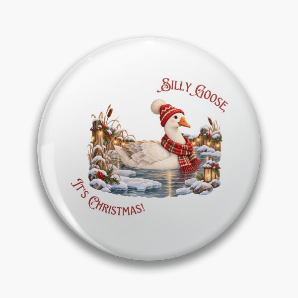 Item preview, Silly Goose It's Christmas Winter Pond designed and sold by mycute-stickers.
