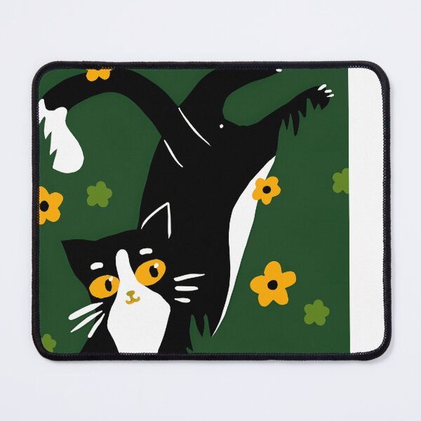 Item preview, Playful Tuxedo Cat Flowers Pet Lover designed and sold by boraskylinnayKa.