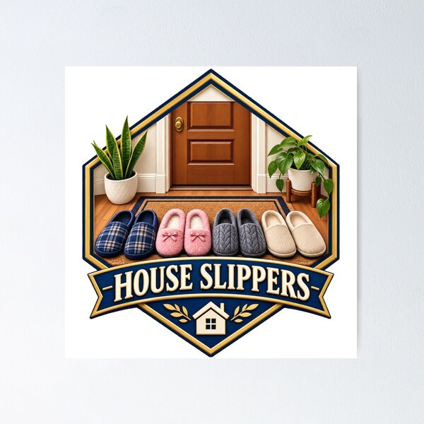 Item preview, House Slippers Geometric Balkan Household Humor designed and sold by OfficialBalkan.