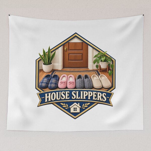 Item preview, House Slippers Geometric Balkan Household Humor designed and sold by OfficialBalkan.