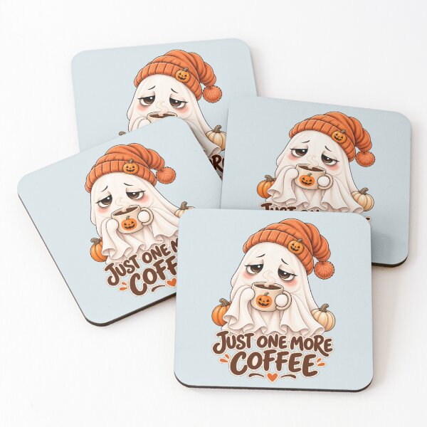 Item preview, Just One More Coffee – Tired Ghost Halloween designed and sold by HO•Designs.