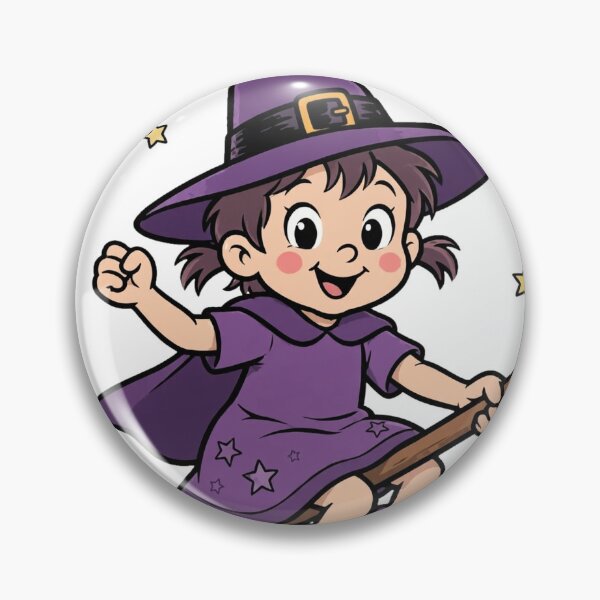 Item preview, Retro Cartoon Witch on Broom — 90s Saturday Morning Halloween Shirt designed and sold by To Err Is To Be Human.