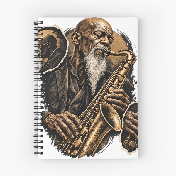 Item preview, Burnished Brass Fictional Saxophonist Collage designed and sold by S06PMarketing.