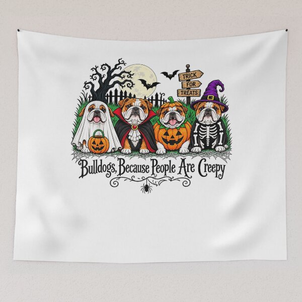 Item preview, Bulldogs Because People are Creepy Halloween Dogs Costume designed and sold by RileyAngelaShop.
