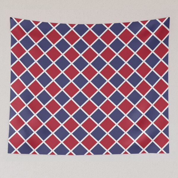 Item preview, Red White Blue Checker Diamond Lattice Pattern designed and sold by ArtbyDebbieC.