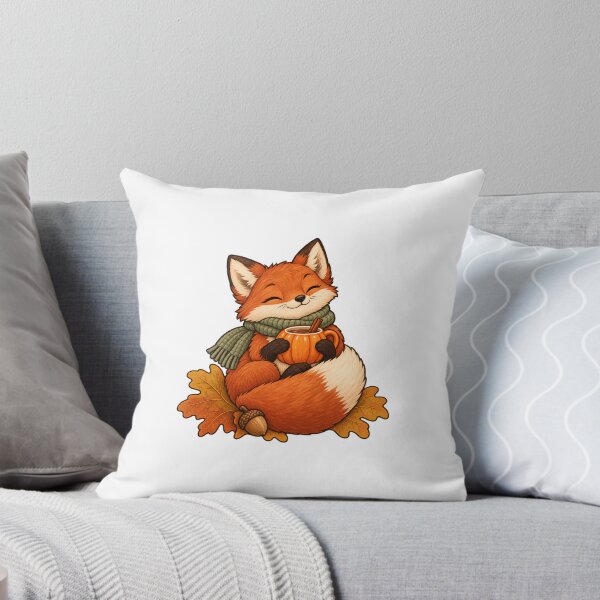 Item preview, Cozy Autumn Fox with Pumpkin Mug and Scarf designed and sold by Wonderwoven Studio.