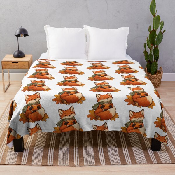 Item preview, Cozy Autumn Fox with Pumpkin Mug and Scarf designed and sold by Wonderwoven Studio.