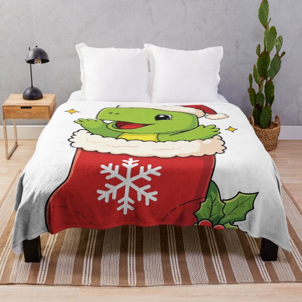 Item preview, Cute baby dinosaur inside red Christmas stocking cartoon illustration designed and sold by merona-design.