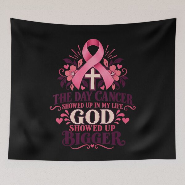Item preview, God Showed Up Bigger Breast Cancer Faith designed and sold by NoeValdric.