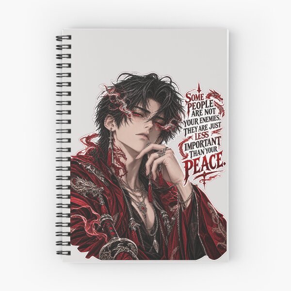 Item preview, Dark Anime Boy Inner Peace Quote Red Dragon Aesthetic designed and sold by NovaToons.