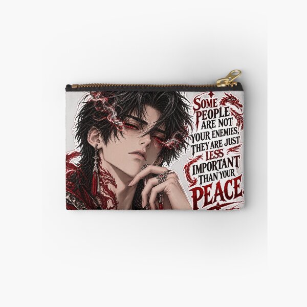 Item preview, Dark Anime Boy Inner Peace Quote Red Dragon Aesthetic designed and sold by NovaToons.