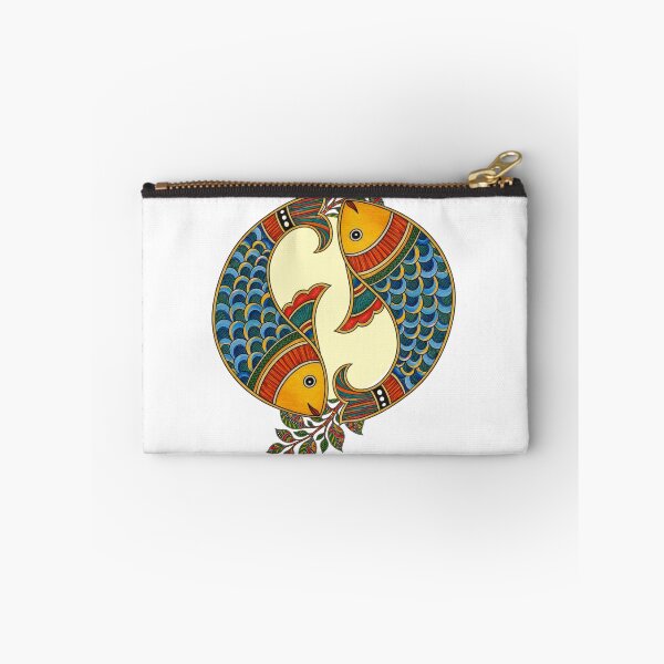 Item preview, Madhubani Twin Fish circular motif | Indian art designed and sold by Sakshiartwork.