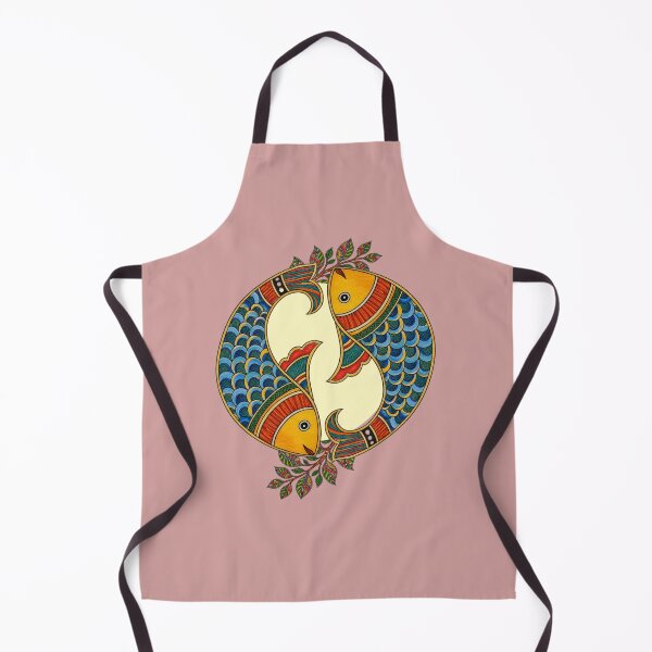 Item preview, Madhubani Twin Fish circular motif | Indian art designed and sold by Sakshiartwork.