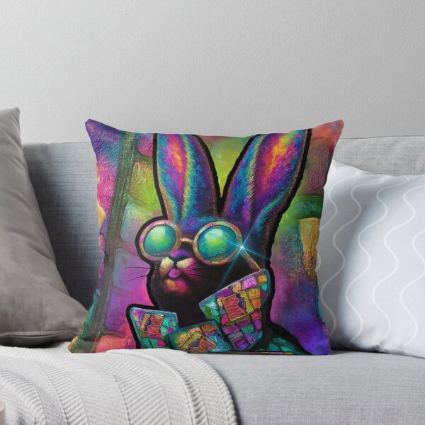 Item preview, Upcycled: The Bad Attitude Psychedelic Bunny    designed and sold by AsheDinaArt.