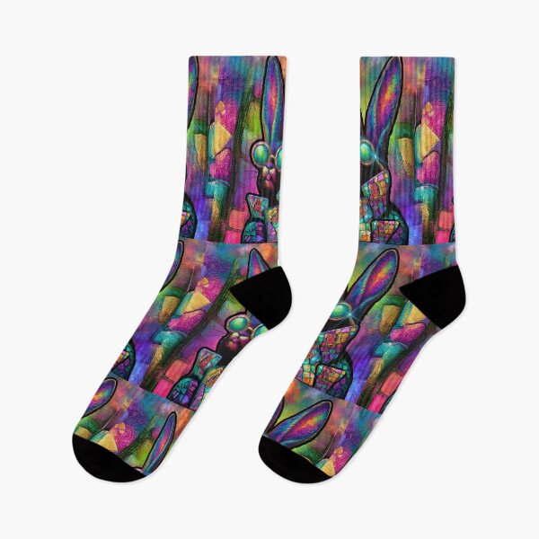 Item preview, Upcycled: The Bad Attitude Psychedelic Bunny    designed and sold by AsheDinaArt.