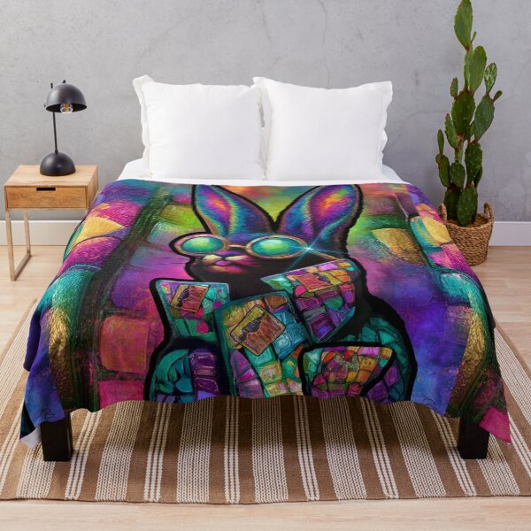 Item preview, Upcycled: The Bad Attitude Psychedelic Bunny designed and sold by AsheDinaArt.