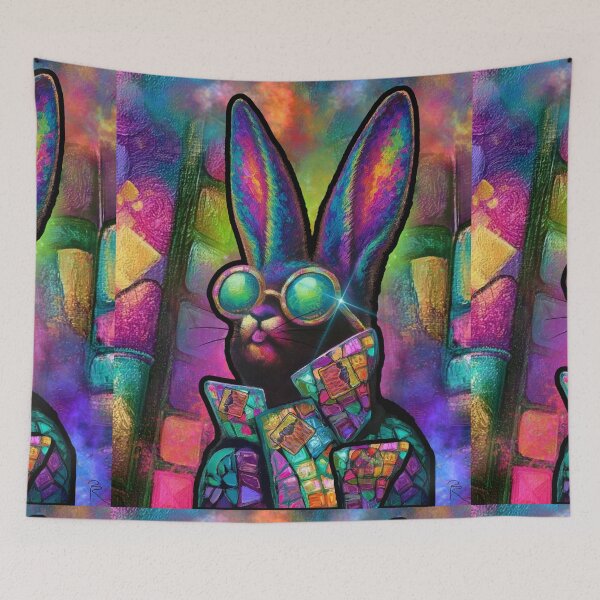 Item preview, Upcycled: The Bad Attitude Psychedelic Bunny    designed and sold by AsheDinaArt.