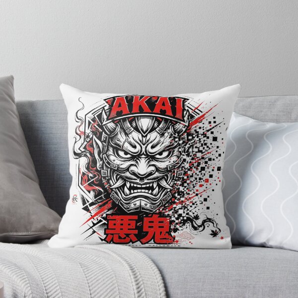 Item preview, AKAI - Glitch Demonic Samurai Oni Mask | Japan Street Halloween designed and sold by Tsuiho_art.