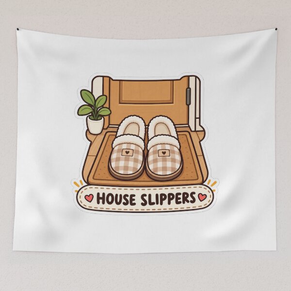 Item preview, House Slippers Outline Balkan Household Humor designed and sold by OfficialBalkan.