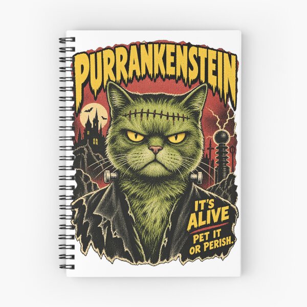 Item preview, Purrankenstein – Vintage Monster Cat Halloween Poster designed and sold by WolfmanProphecy.