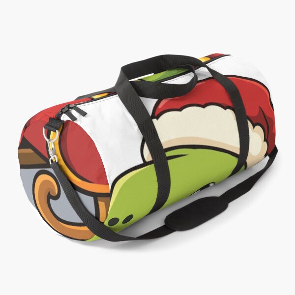 Item preview, Cute cartoon illustration of a dinosaur riding a red Christmas sled designed and sold by merona-design.