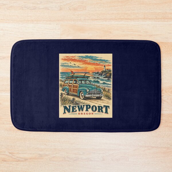 Item preview, Newport Oregon Vintage Surf Woody designed and sold by Swanny's Custom T-shirt and Gift Designs.