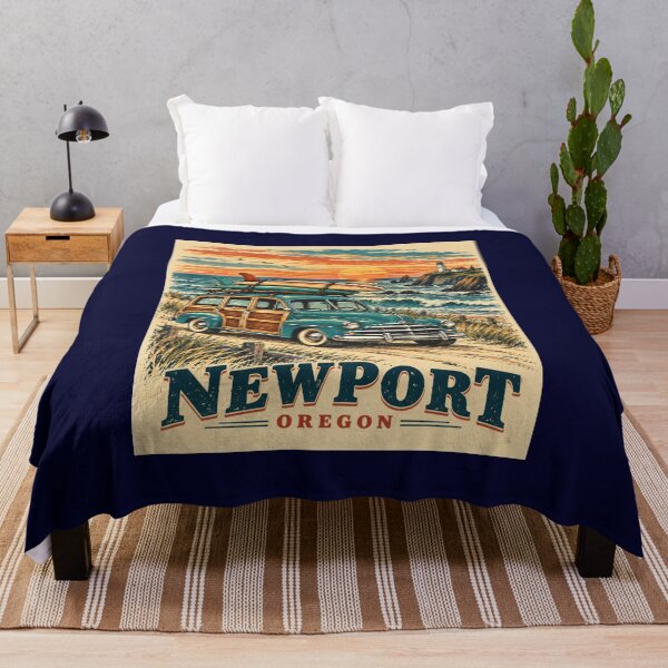 Item preview, Newport Oregon Vintage Surf Woody designed and sold by Swanny's Custom T-shirt and Gift Designs.