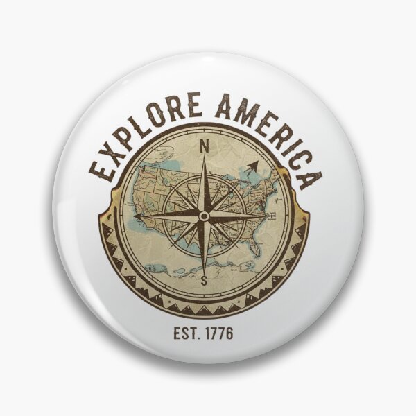 Item preview, Explore America EST. 1776 – Vintage Compass & Map Badge – Patriotic Travel Souvenir Tee designed and sold by bobscraze.