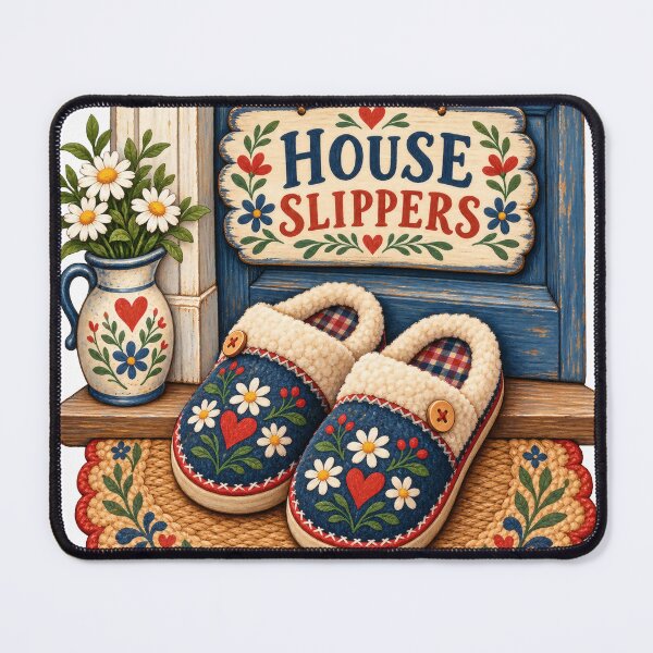 Item preview, House Slippers Painted Balkan Household Humor designed and sold by OfficialBalkan.