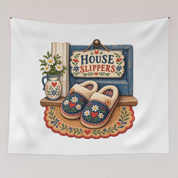 Item preview, House Slippers Painted Balkan Household Humor designed and sold by OfficialBalkan.