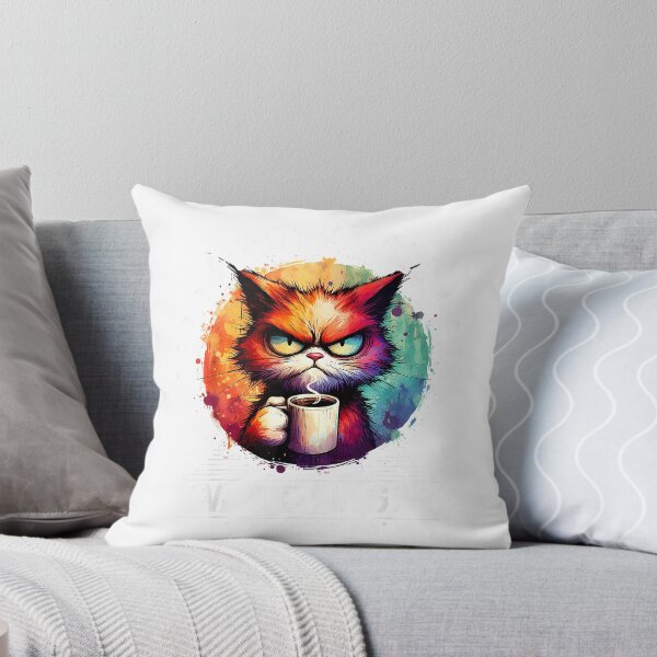 Item preview, First Of All I'm A Delight Sarcastic Angry Cat Coffee Lover T-Shirt designed and sold by gidget-gadget.