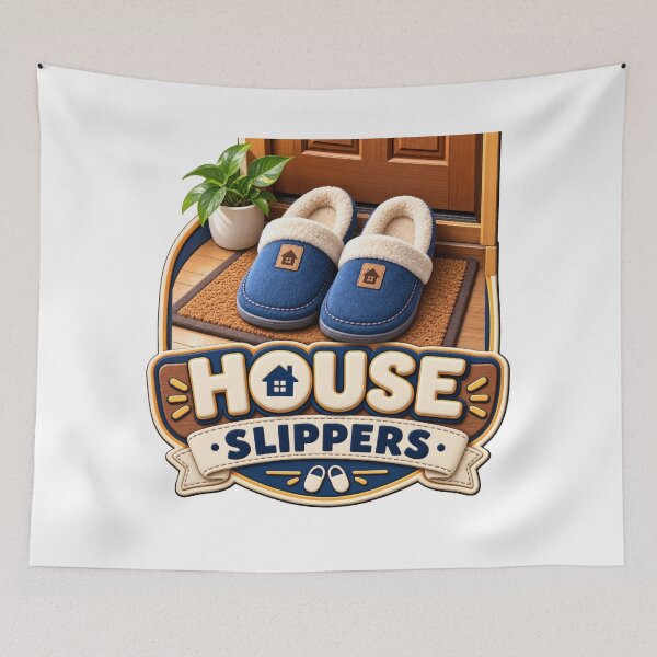Item preview, House Slippers Typography Balkan Household Humor designed and sold by OfficialBalkan.